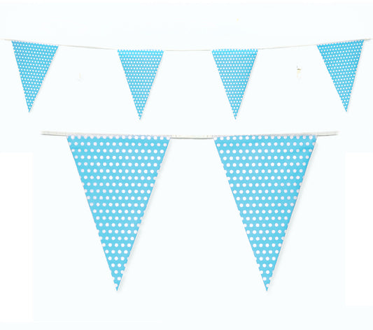 Blue Polka Dot Bunting 10m with 20 Pennants