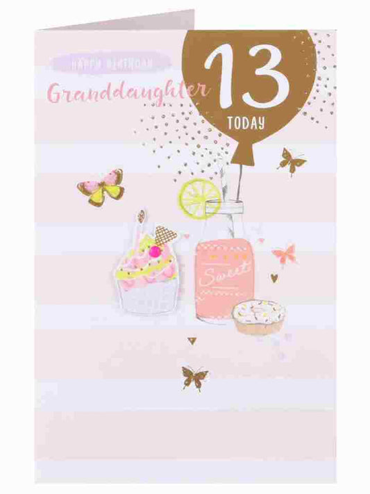 Sweet Treats Granddaughter Age 13 Birthday Luxury Attachments Card