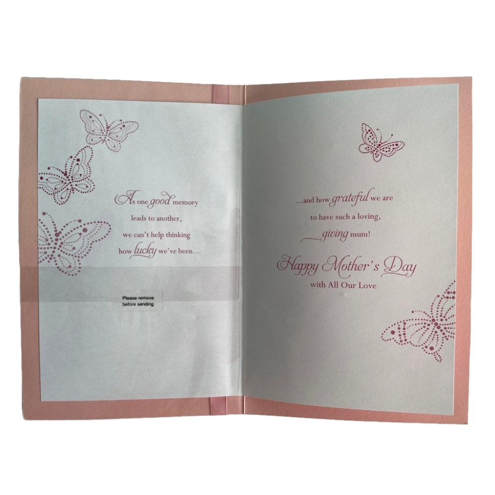 Our Wonderful Mum Nice Verse Butterflies Design Mother's Day Card