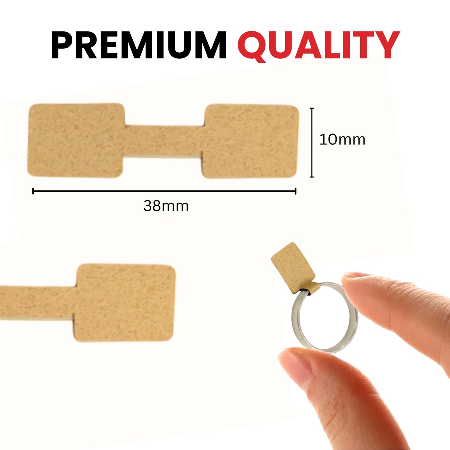 Pack of 500 Kraft Jewellery Tags 10x38mm