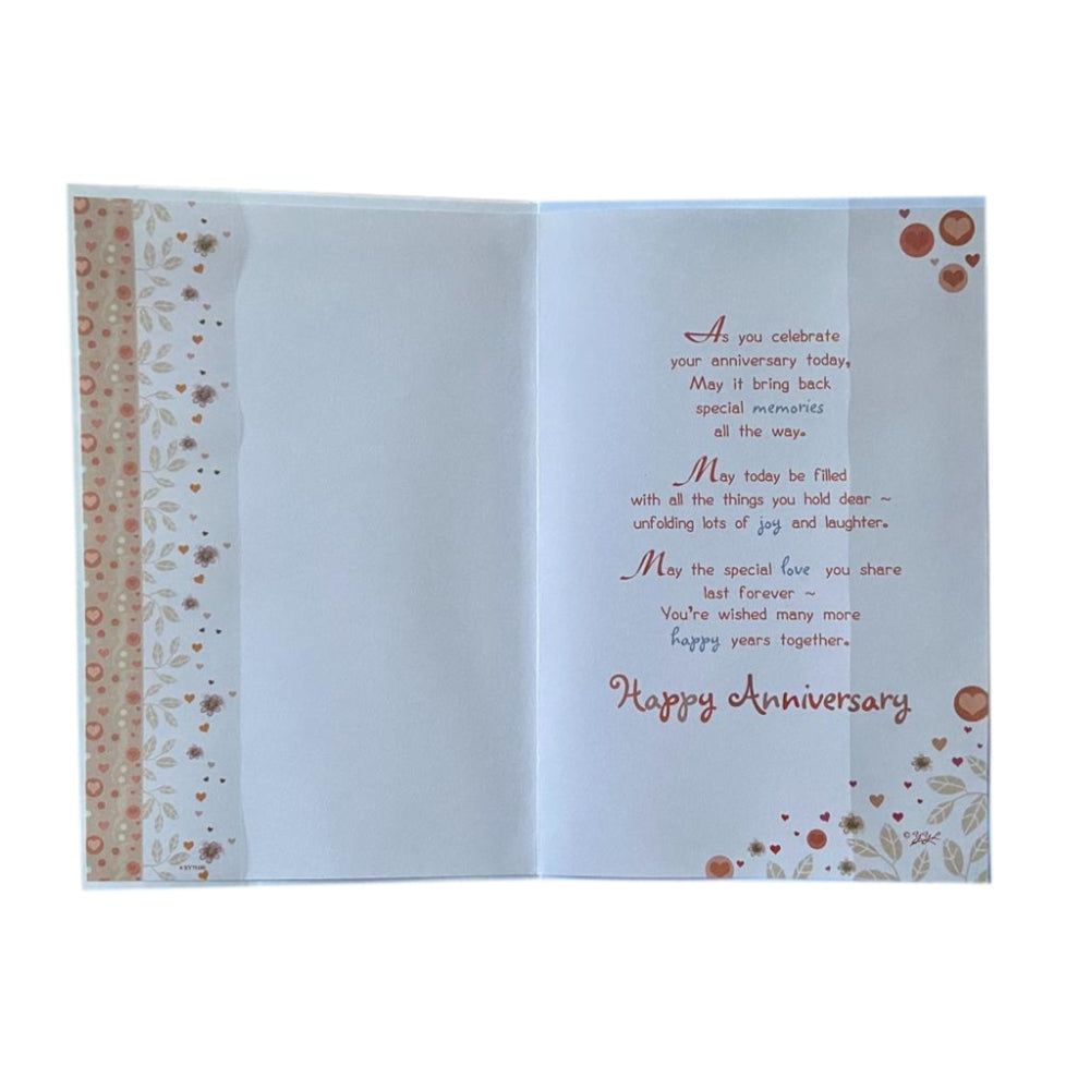 On Your Anniversary Cute Teddy Couple With Rose Greeting Card