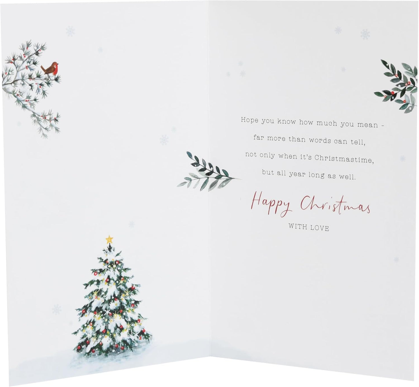 Snowy Village with Postbox Mum & Dad Christmas Card