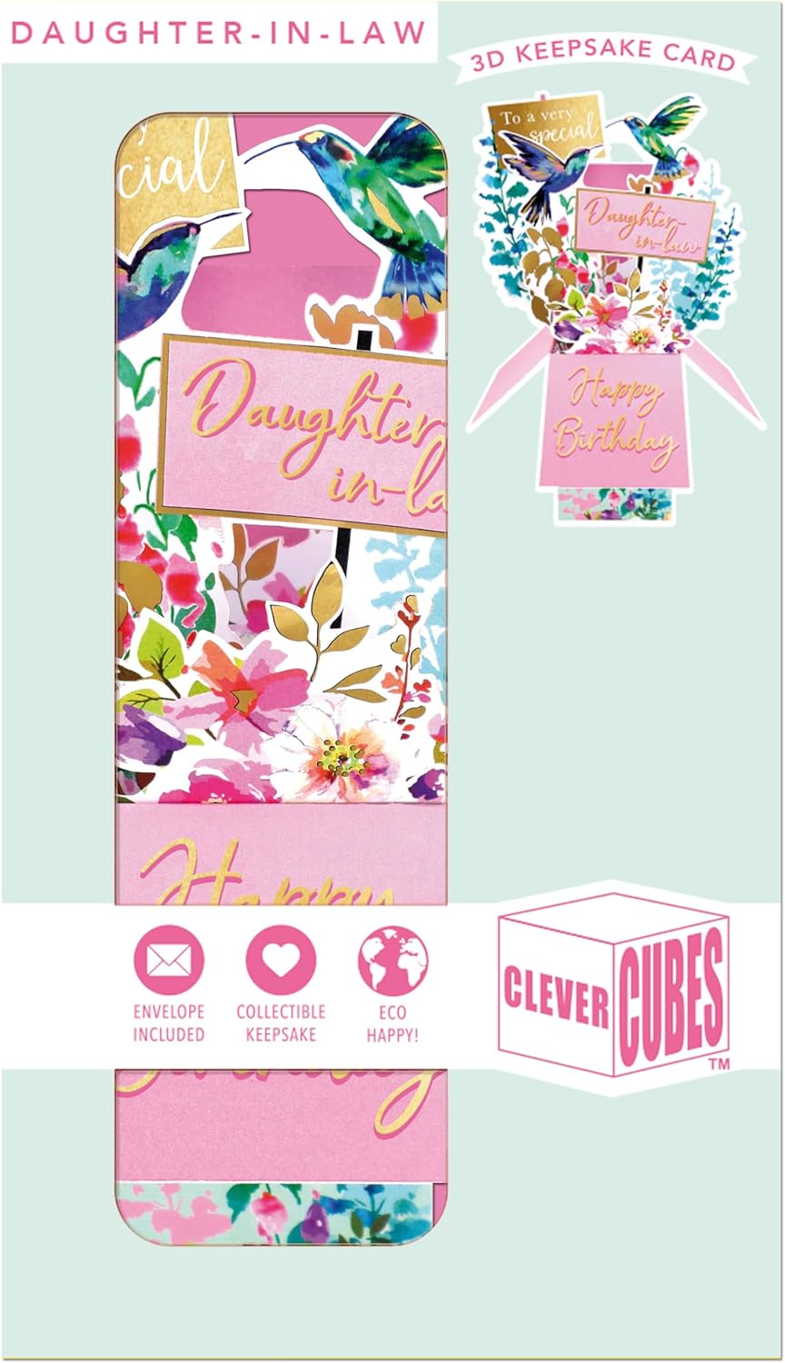 Clever Cube Special Daughter-In-Law Birthday Blooms Galore Pop Up Keepsake Card