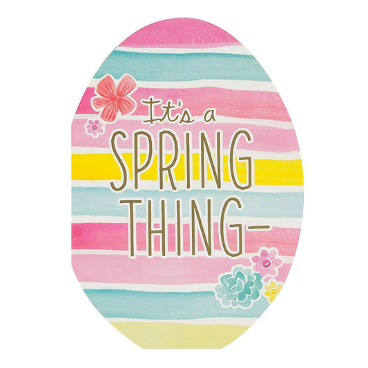 'Spring Thing' Contemporary Egg Shaped Easter Card