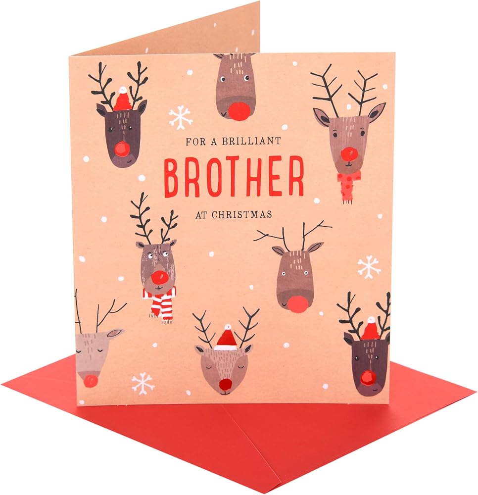 Reindeer Pattern Design Brother Christmas Card