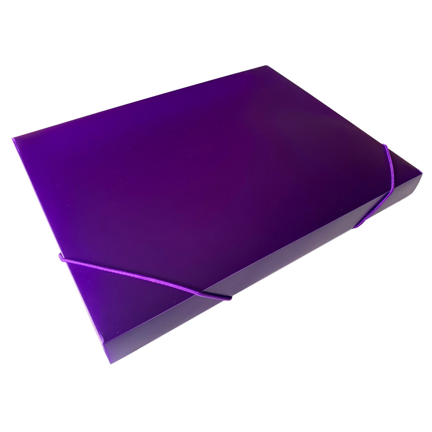 Pack of 10 A4 Clearview Purple Box File with Elastic Closure