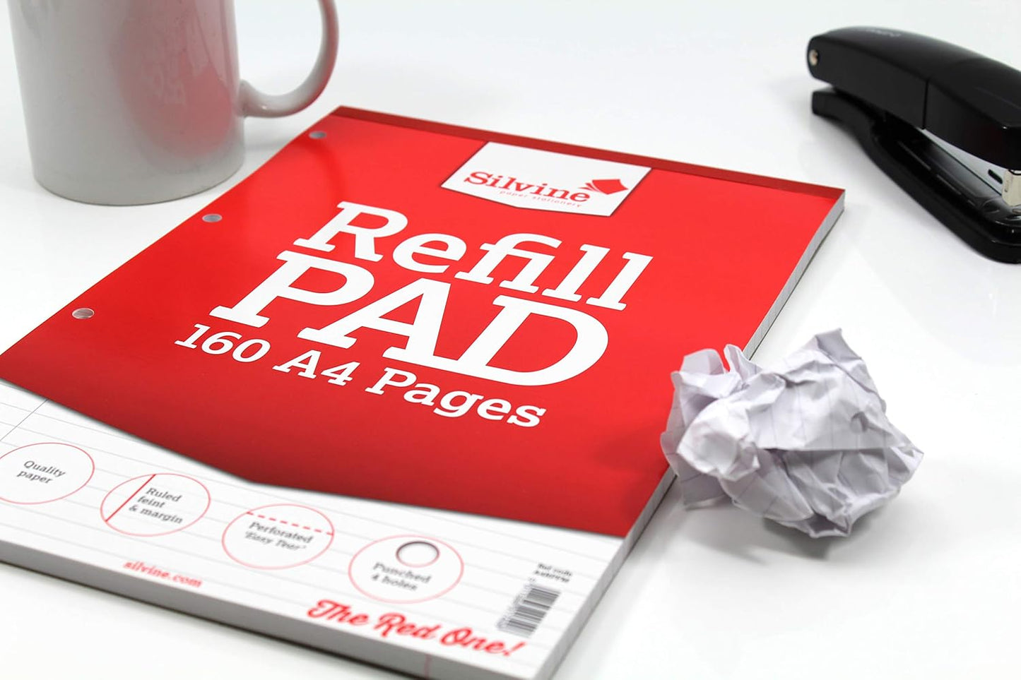 A4 160 Pages 8mm Feint with Margin Refill Pad (210x297mm)