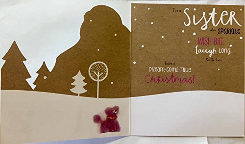Sister Sparkles Fun Stylish Die Cut Christmas Greeting Card 