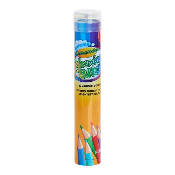 Tube of 12 Assorted Colouring Pencils with Sharpener