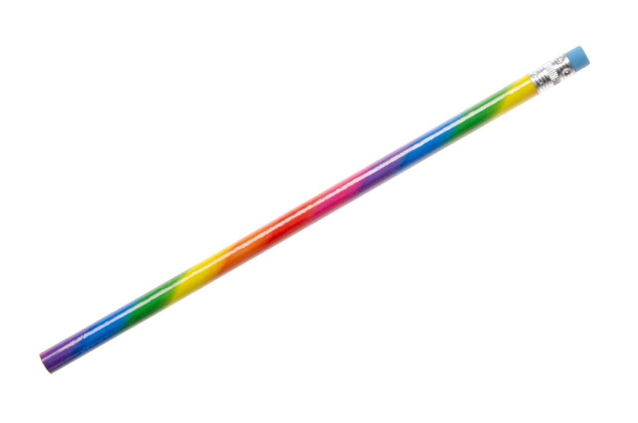 Pack of 12 Rainbow Colours Pencils with Eraser