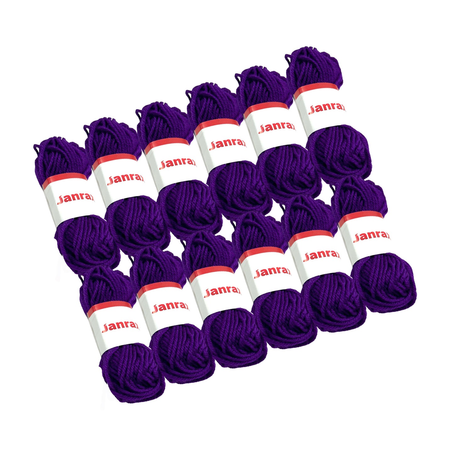 Pack of 20 Purple Acrylic Yarn Rolls – 10g each, 4 Strand 8 Ply Knitting Wool