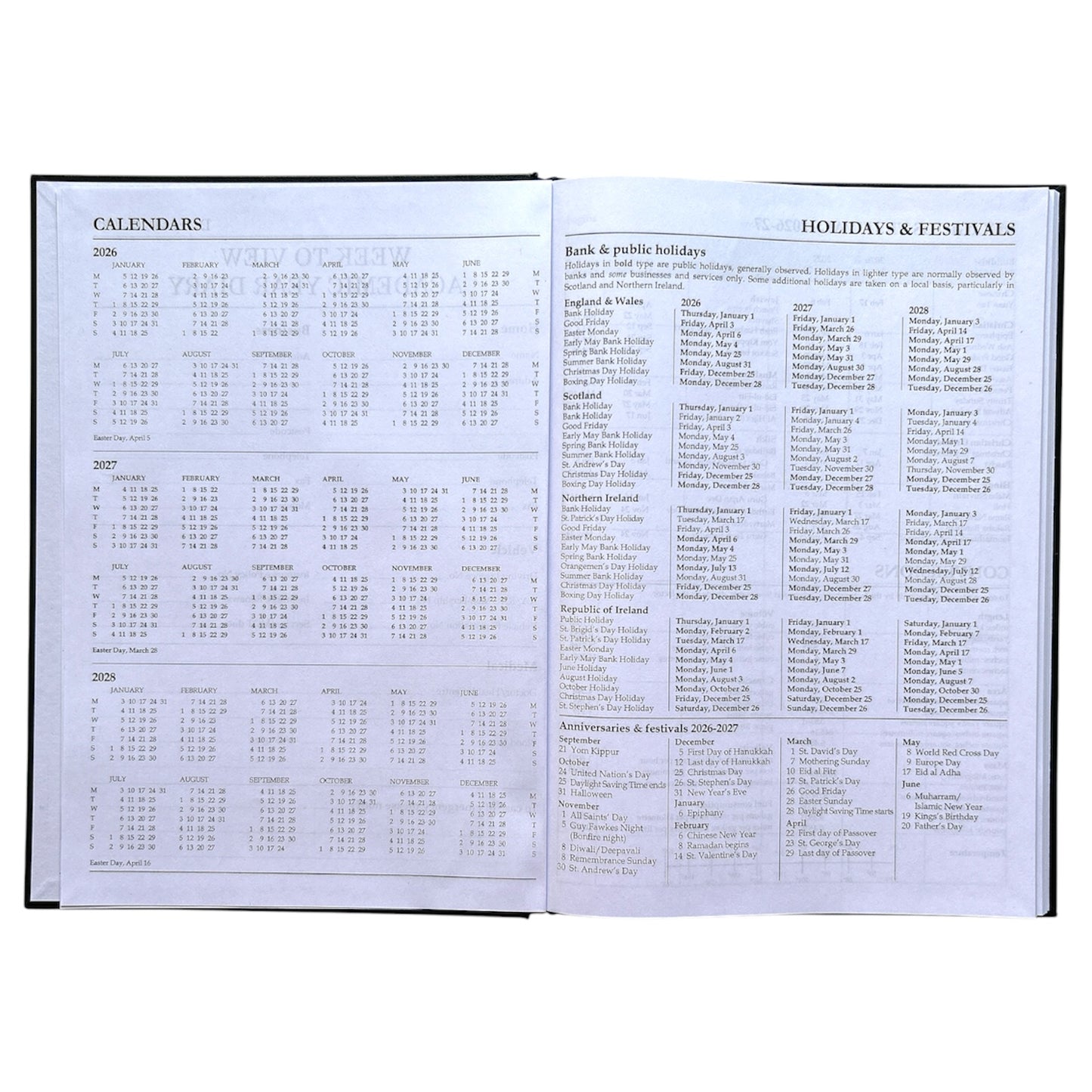 Janrax 2026-2027 A4 Week To View Burgundy Academic Diary KF3A4ABG26