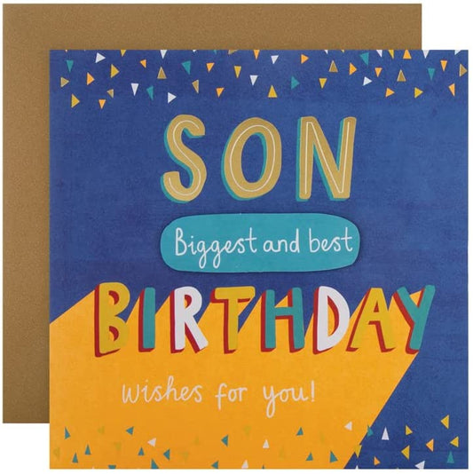 Son Birthday Card Contemporary Text Based Design 