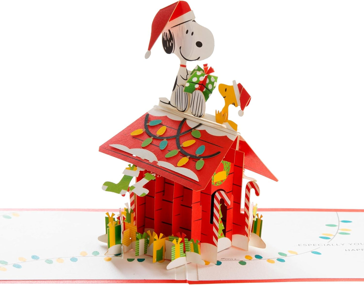Peanuts Comics Snoopy & Woodstock Design 3D & Pop Up Christmas Card