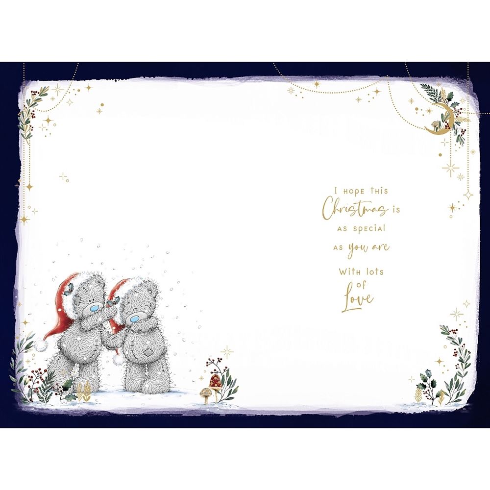 Bears Sharing Kiss Amazing Fiancé Christmas Card