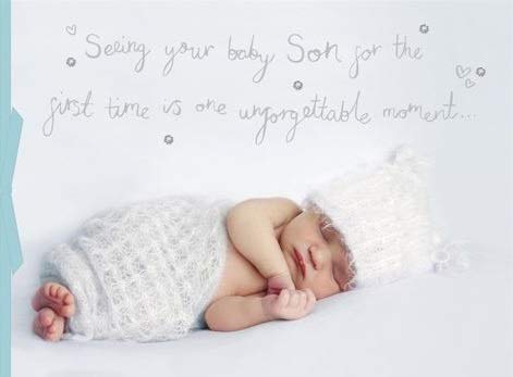 Beautiful Photographic New Baby Boy Birth Congratulations Card 