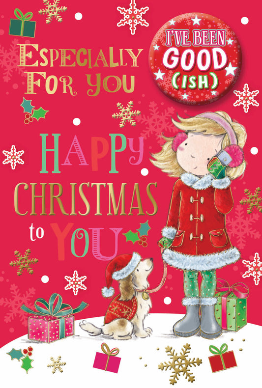 Especially For You Gold Foil Finished Open Christmas Card