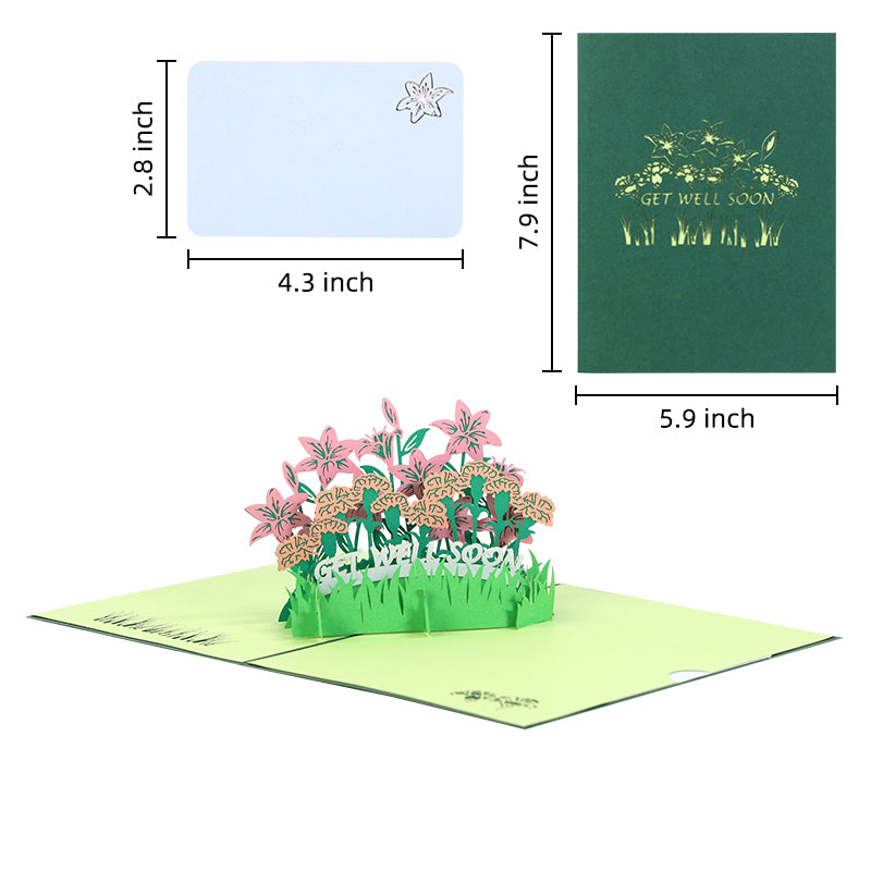 Healing Blooms 3D Pop Up Get Well Soon Card