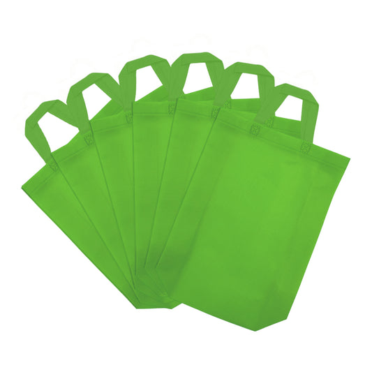 Pack of 100 Light Green Coloured 30x38x10cm Non-Woven Bags with Handle