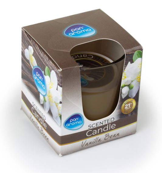 Vanilla Bean Scented Clear Glass Candle