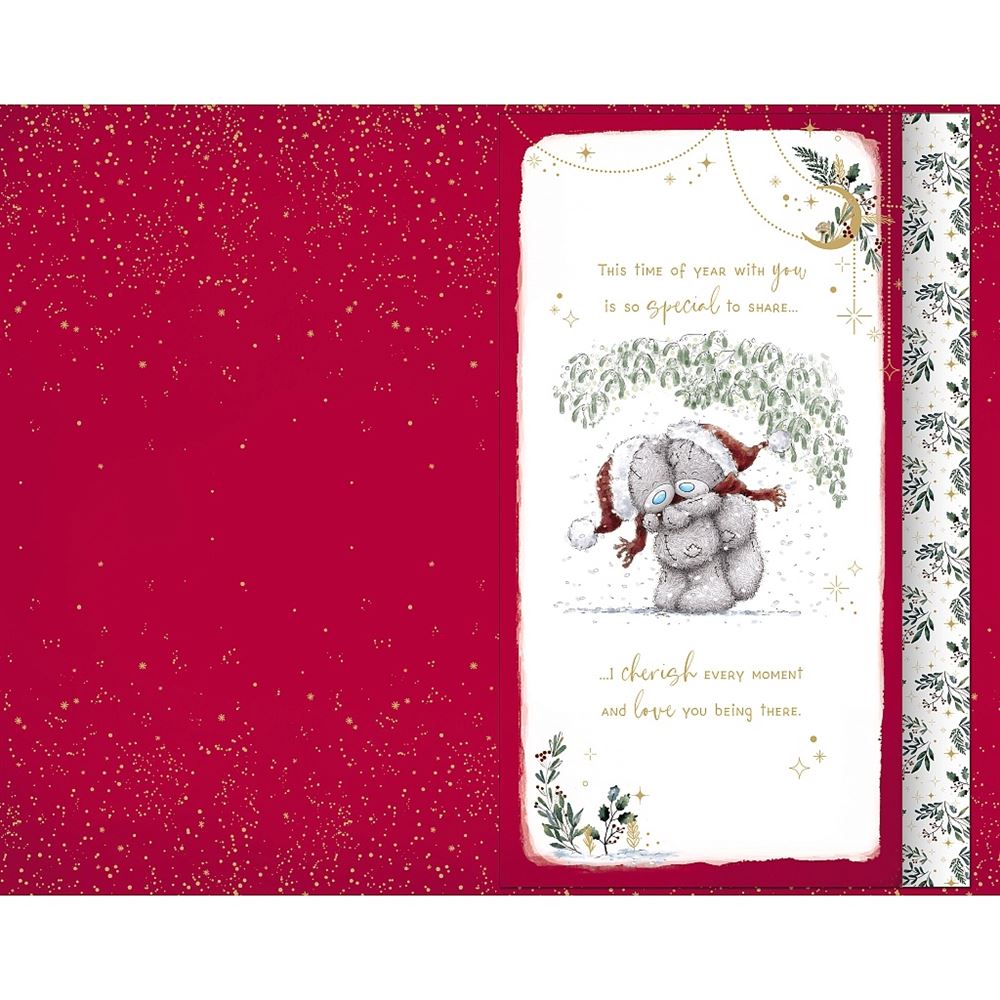 Bears On Swing Fiancé Luxury Handmade Christmas Card