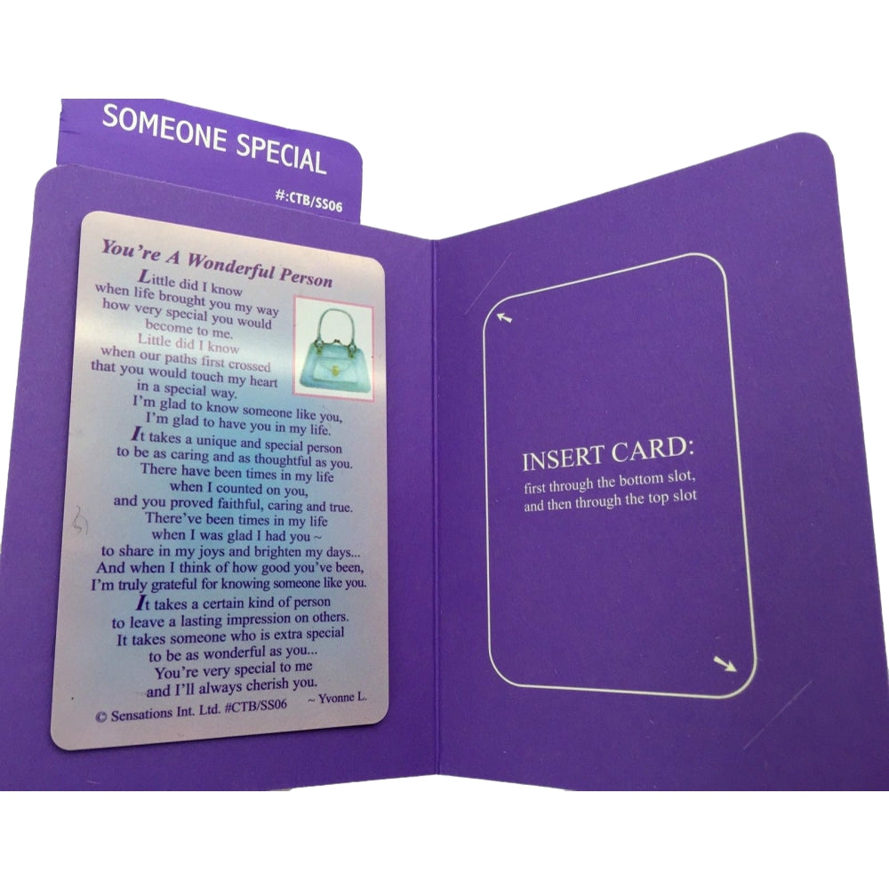 You`re A Wonderful Person To Someone Special ....Wallet Card (Sentimental Keepsake Wallet / Purse Card)