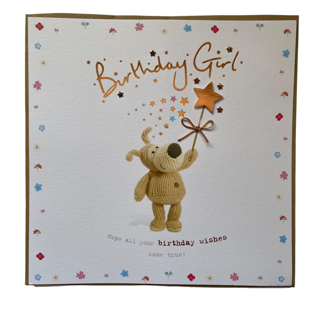 Handmade Birthday Card Boofle holding Star 