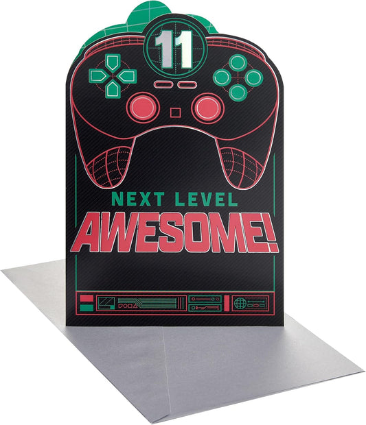 Leveled Up Gaming Design 11th Birthday Card