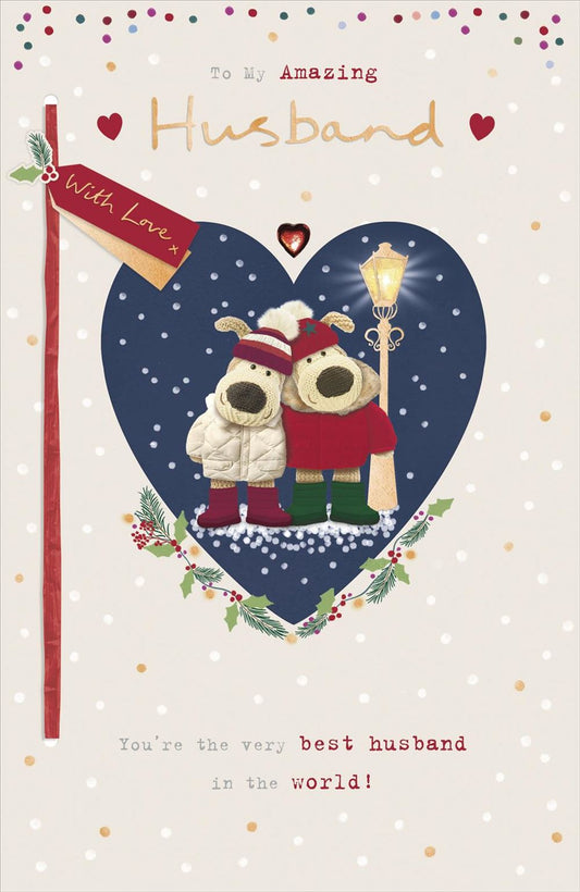 Boofles Inside Heart Husband Christmas Card