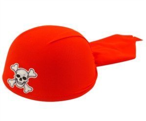 Red Pirate Bandana Hat - Single - Adult Size