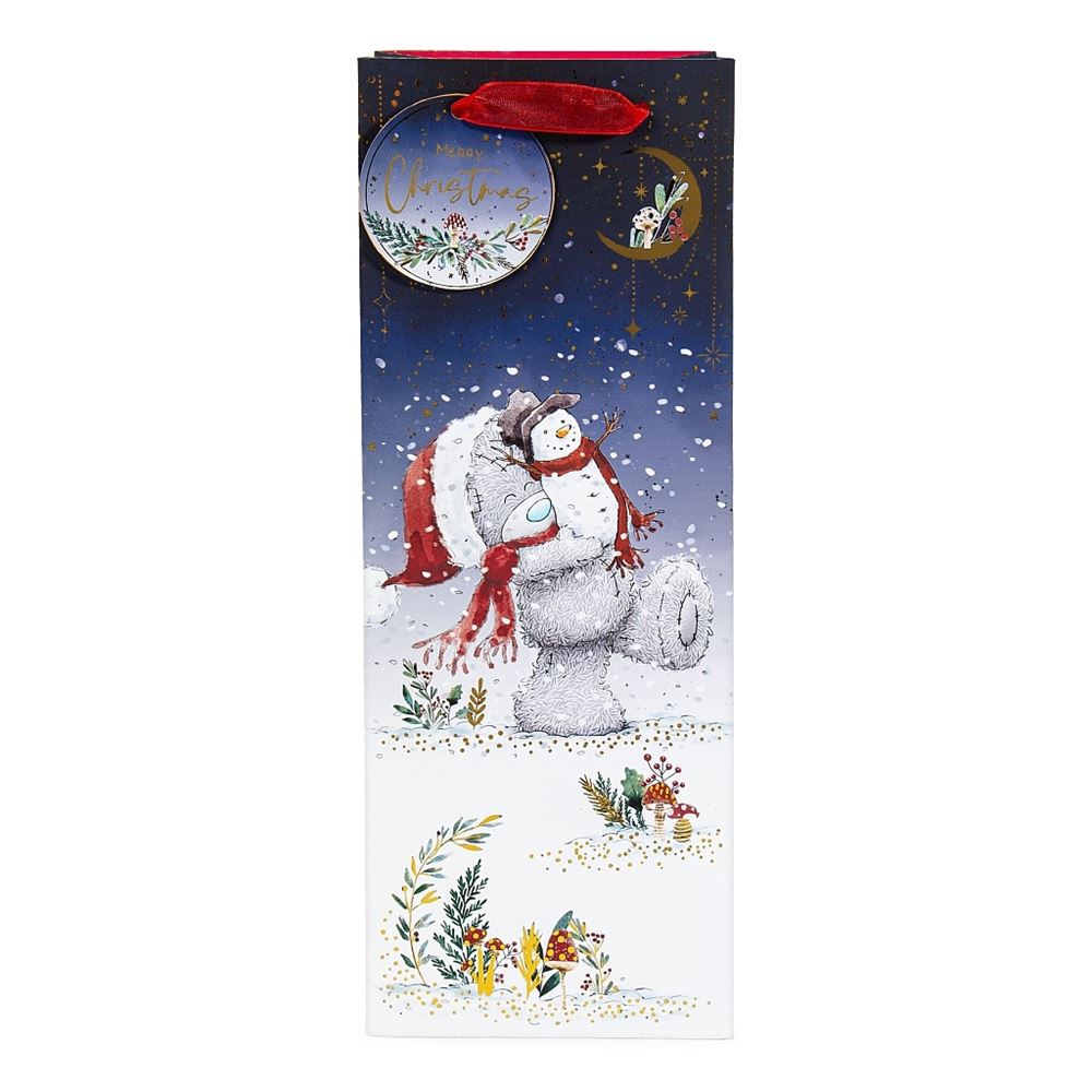 Bear And Snowman Christmas Bottle Bag
