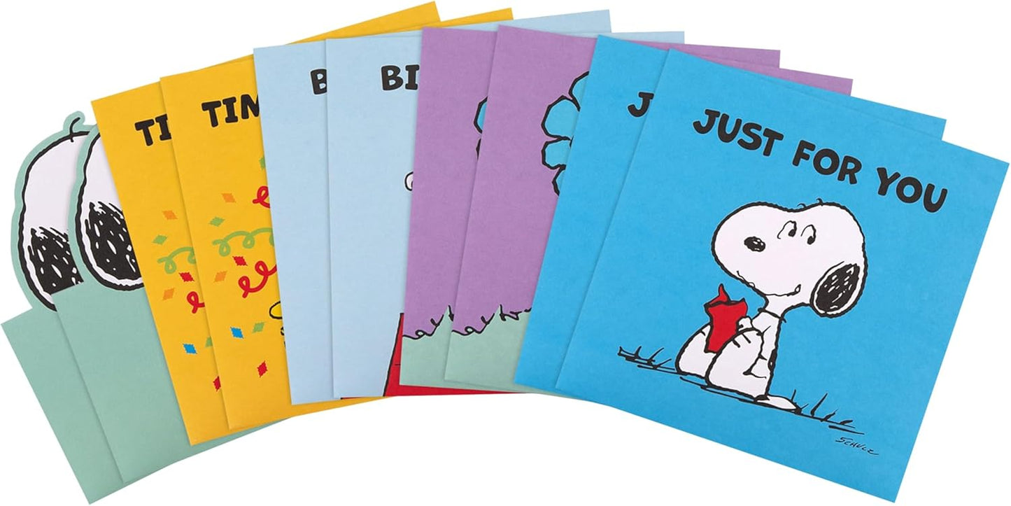 Peanuts Comic Snoopy & Woodstock Pack of 10 in 5 Designs Birthday Cards