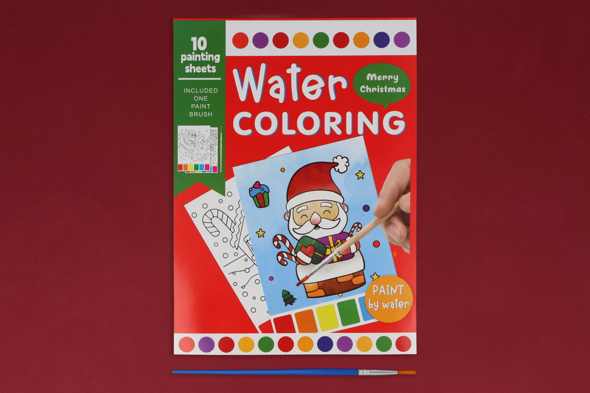 Pack of 12 Christmas Water Colouring Set (21cm x 15cm)