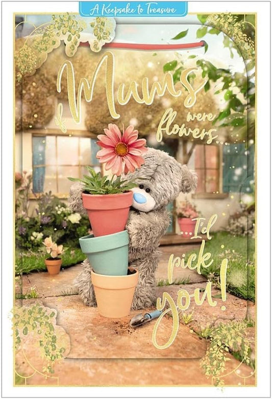 Bear With Stack Of Plant Pots To Mum Mother's Day 3D Keepsake Card