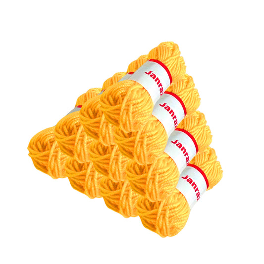 Pack of 10 Yellow Acrylic Yarn Rolls – 10g each, 4 Strand 8 Ply Knitting Wool