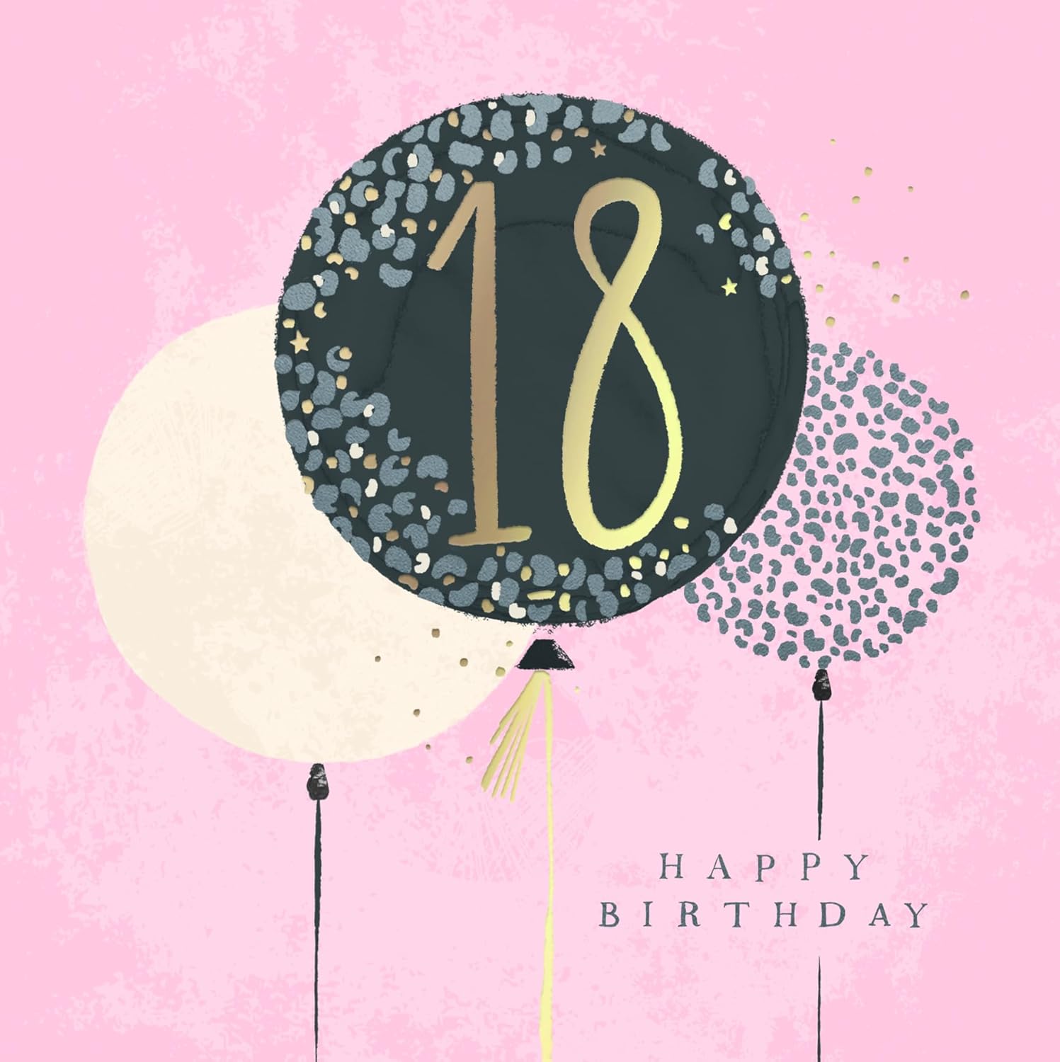 Geburtstagskarte „Enkelin 18 Today“ – 22,9x15,2cm, Mit Umschlag, Pinke Ballons