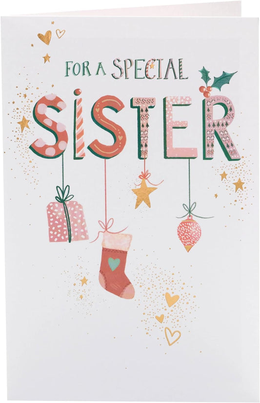 Sister Christmas Card Hanging Ornaments Design