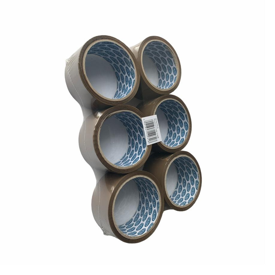 Pack of 6 Brown Packaging Tape 48mm x 40m PICK SP