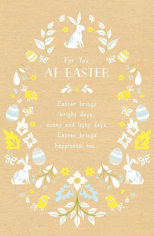 Bright Days Bunny and Egg Design Easter Card