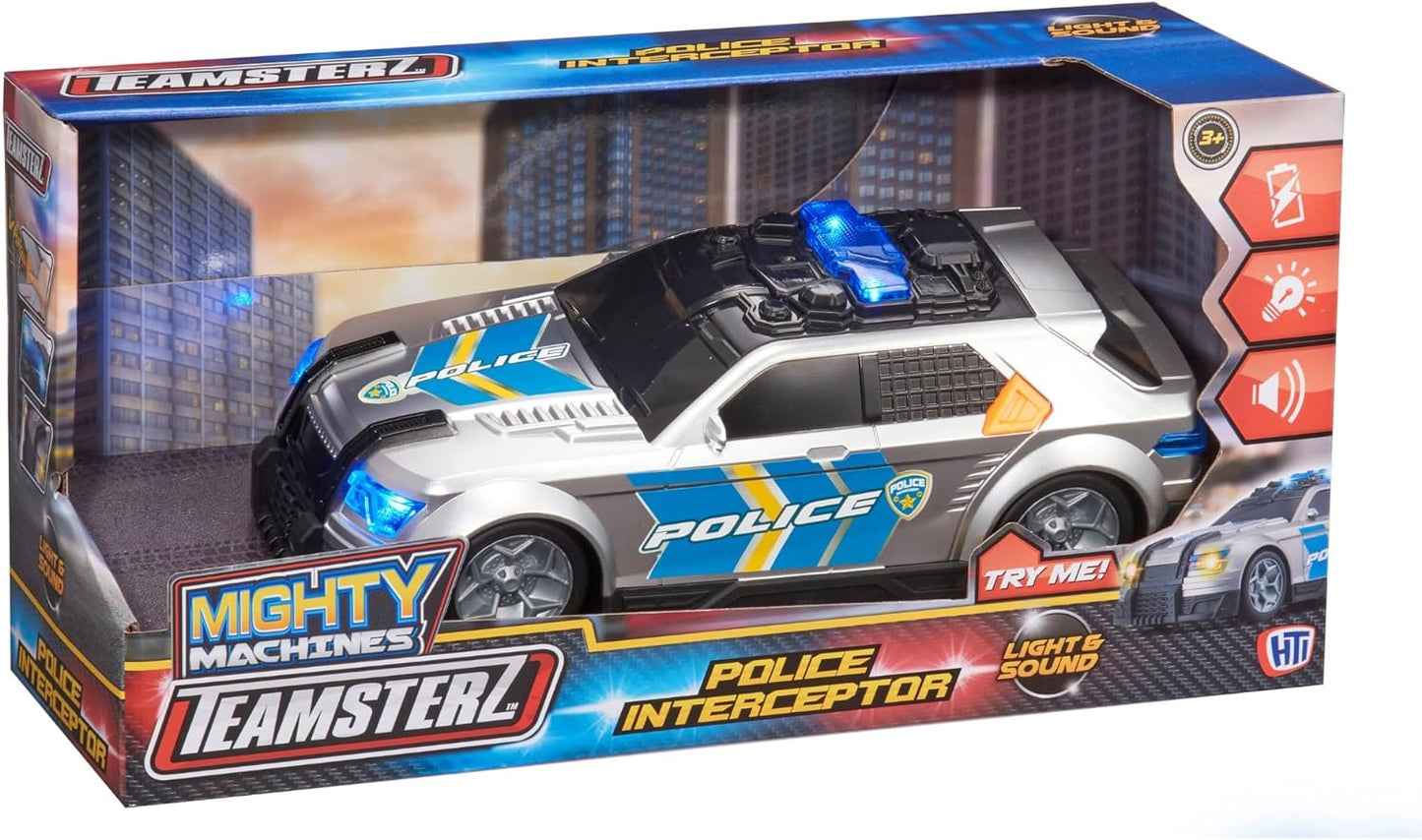 Teamsterz Mighty Medium Police Interceptor Realistic Lights & Siren Sounds Toy Car