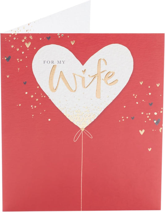 Heart Balloon Design Wife Valentine's Day Card