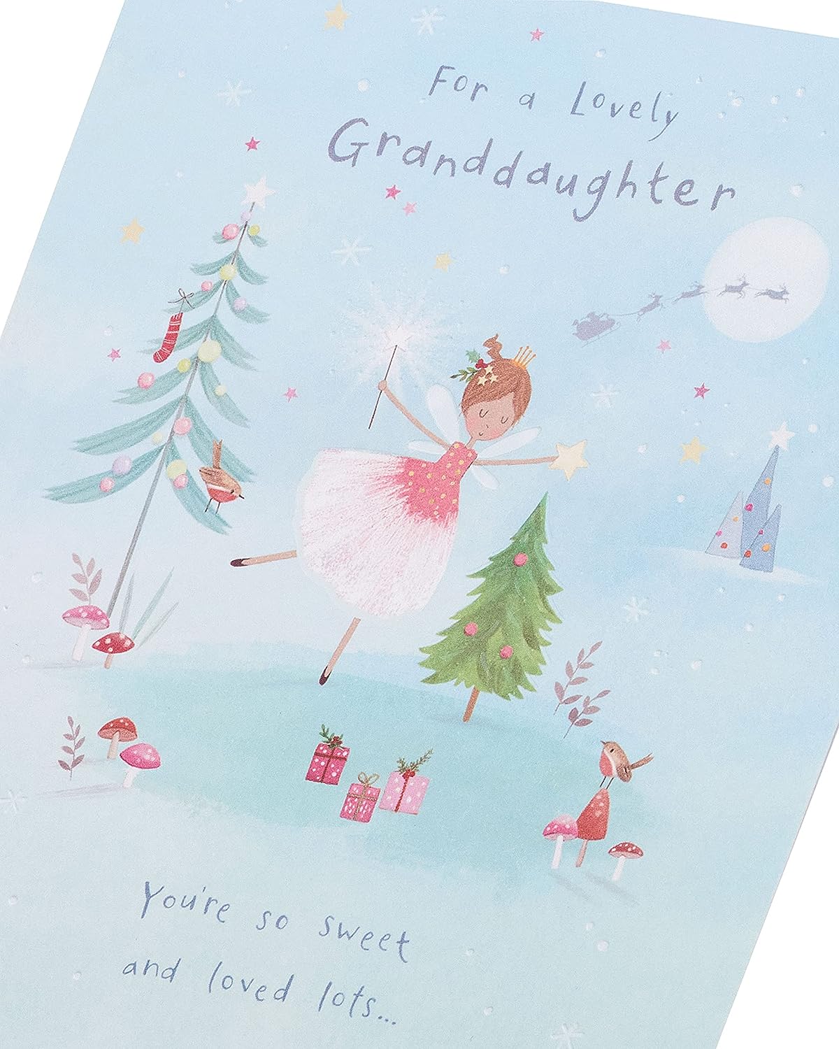 Granddaughter Christmas Card Fairy Ice Rink Design