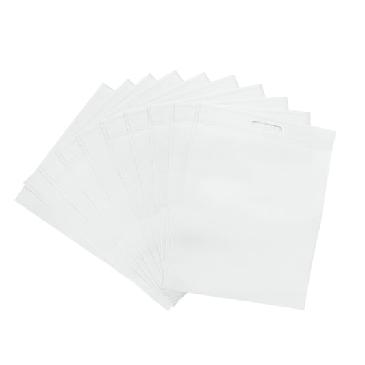 Pack of 50 White Coloured 40x30cm Non-Woven Patch Handle Bags