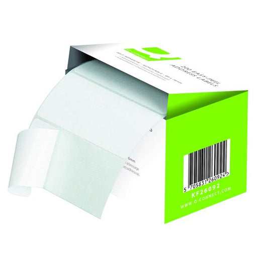 Q-Connect Address Label Roll Repositionable Self Adhesive 89mmx36mm White (Pack of 200) KF26092