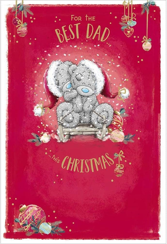 Bears On Sledge Dad Christmas Card