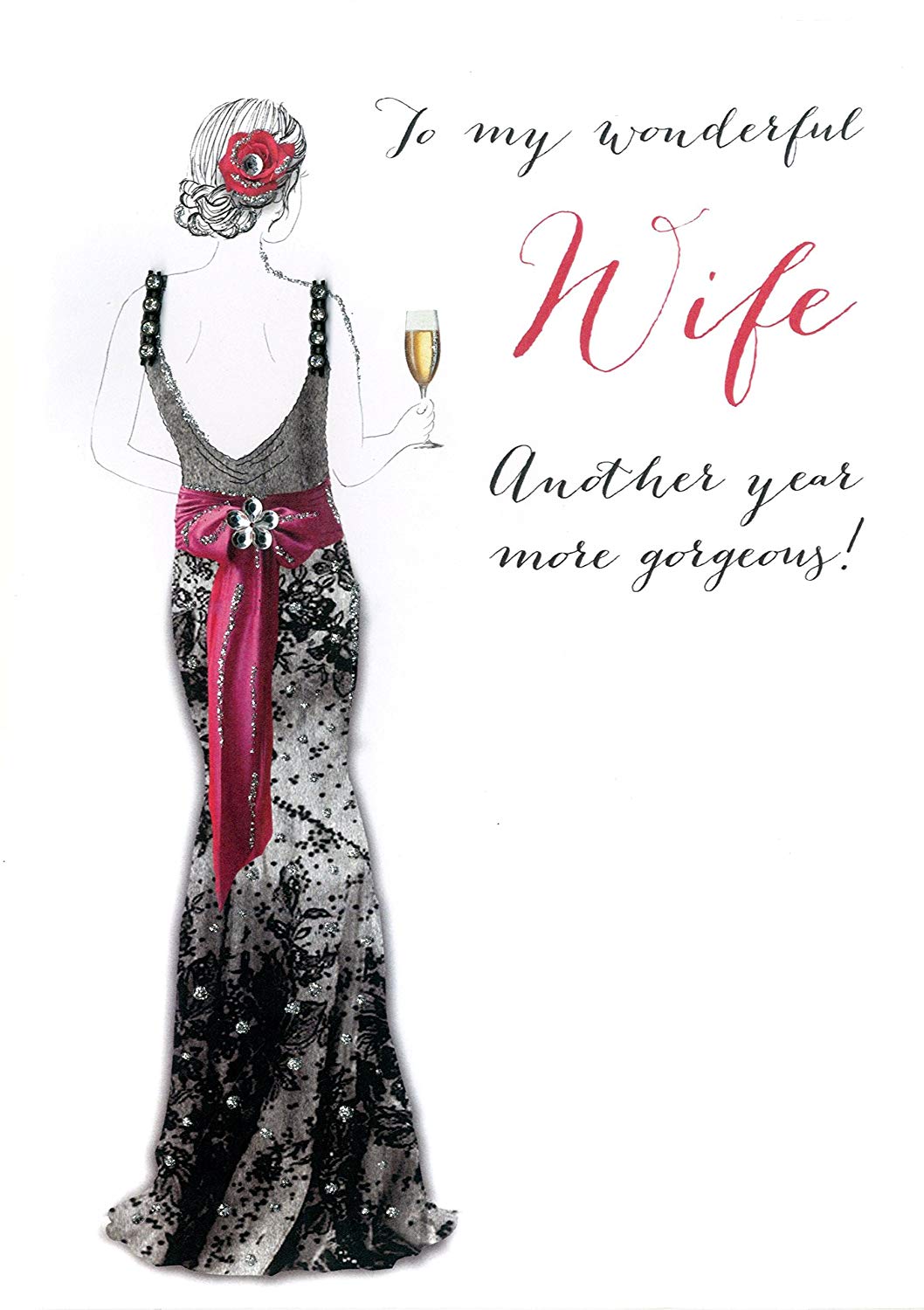 Wonderfull Wife Birthday Embellished Greeting Card Joie De Vivre Range Cards