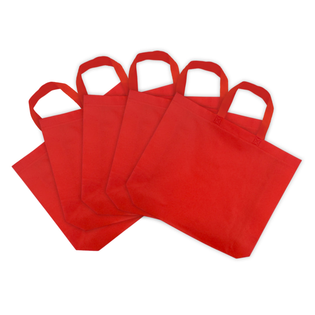 Pack of 100 Red Coloured 45x35x12cm Non-Woven Bags with Handle