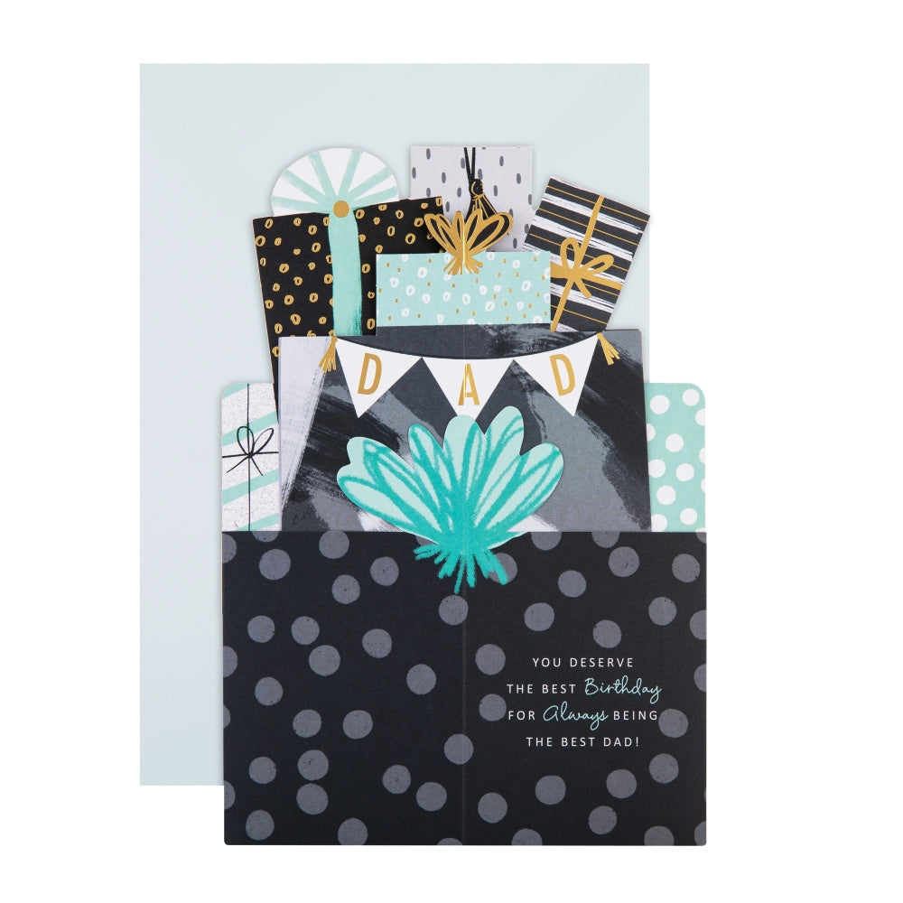 3D Pop-Up Stack of Presents Design Dad Birthday Card