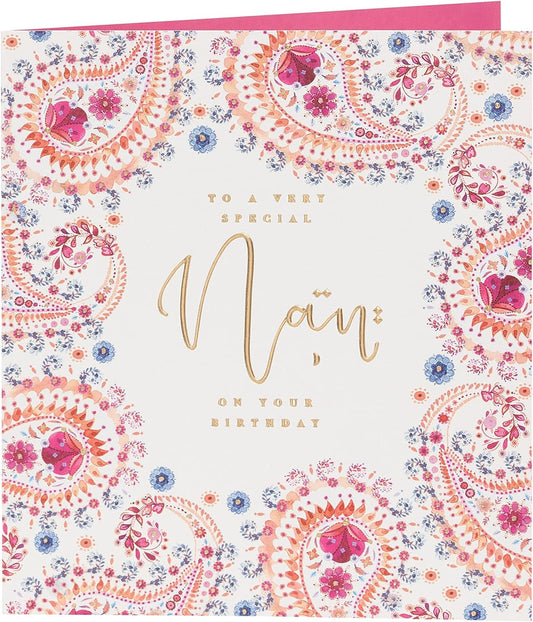 Eastern Print Design Nan Birthday Card