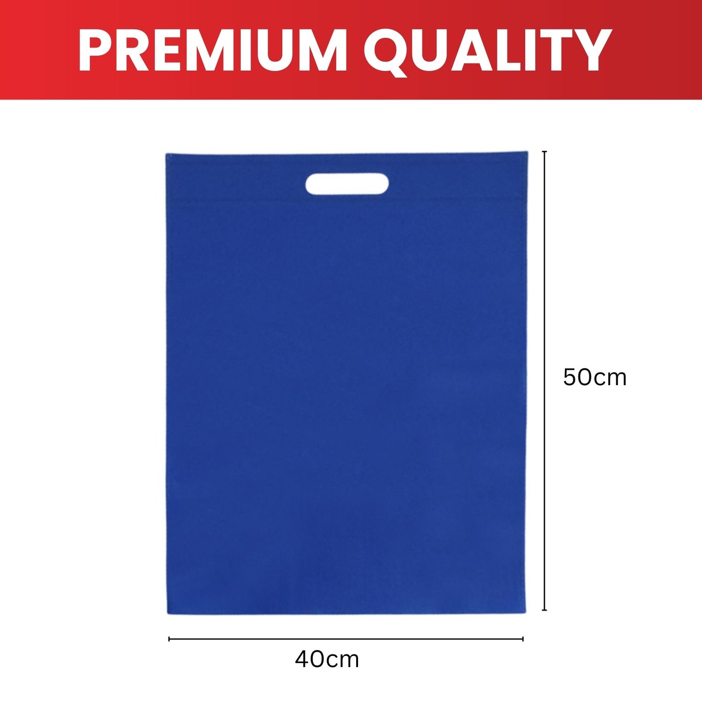 Pack of 100 Dark Green Coloured 50x40cm Non-Woven Patch Handle Bags